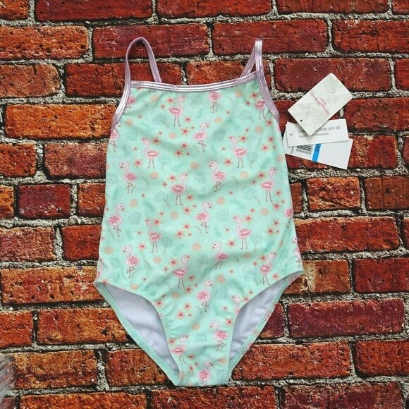 NWT Tommy Bahama Kids Swimsuit One-Piece Flamingo Baby Girls 24 Mos - Picture 6 of 10